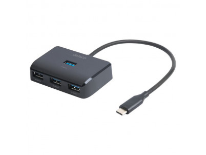 DELTACO USBC-HUB203, USB Type C Hub 4x USB A