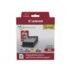 CANON Cartridge CLI-581XL CMYK + Fotopapier 10x15