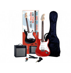 ABX 20 gitarový set, červená ABX GUITARS