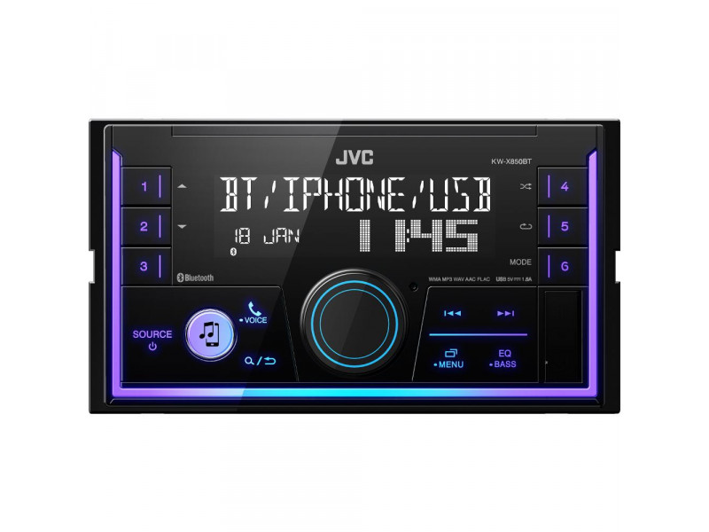 KW-X850BT 2DIN autorád. s USB/MP3/BT JVC