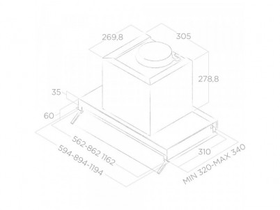 BOX IN IX/A/90 odsávač pár vst. ELICA