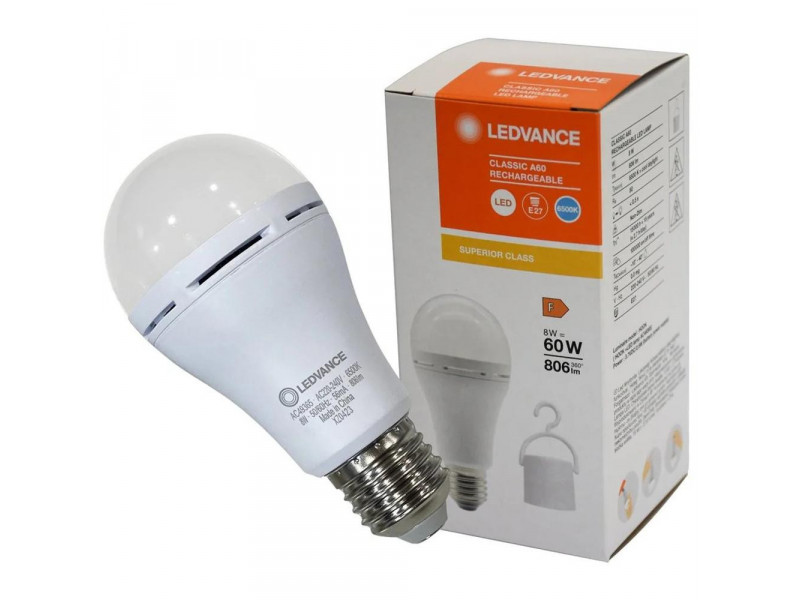 LED Classic A 60 Rechargeable 8W E27 CW