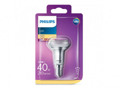 Philips LED žiarovka reflektorová R50 36° 230V 2,8W E14 noDIM 255lm 2700K A++ 15000h Blistr 1ks 929001891101