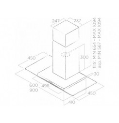 FLAT GLASS IX/A/60 odsávač pár ELICA