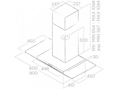 FLAT GLASS IX/A/60 odsávač pár ELICA