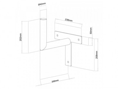 SHO 1120 držiak ant. na stenu 25cm STELL