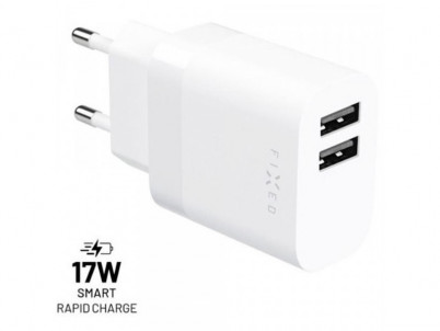 Sieťová nabíjačka 2xUSB White FIXED