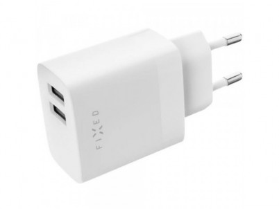 Sieťová nabíjačka 2xUSB White FIXED