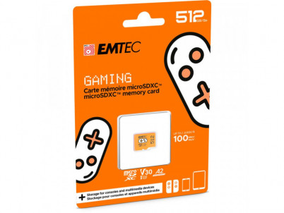 MicroSDXC 512GB Gaming Orange EMTEC