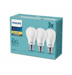 LED 60W A60 E27 CW FR ND 3ks PHILIPS