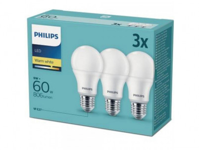 LED 60W A60 E27 CW FR ND 3ks PHILIPS