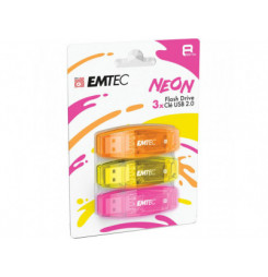 C410 USB 2.0 8GB NEON 3pack     EMTEC