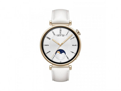 HUAWEI Watch GT 4 41mm, Gold/White Leather