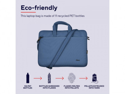 BOLOGNA Laptop bag 16'' eco blue TRUST