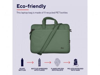 BOLOGNA Laptop bag 16'' eco green TRUST