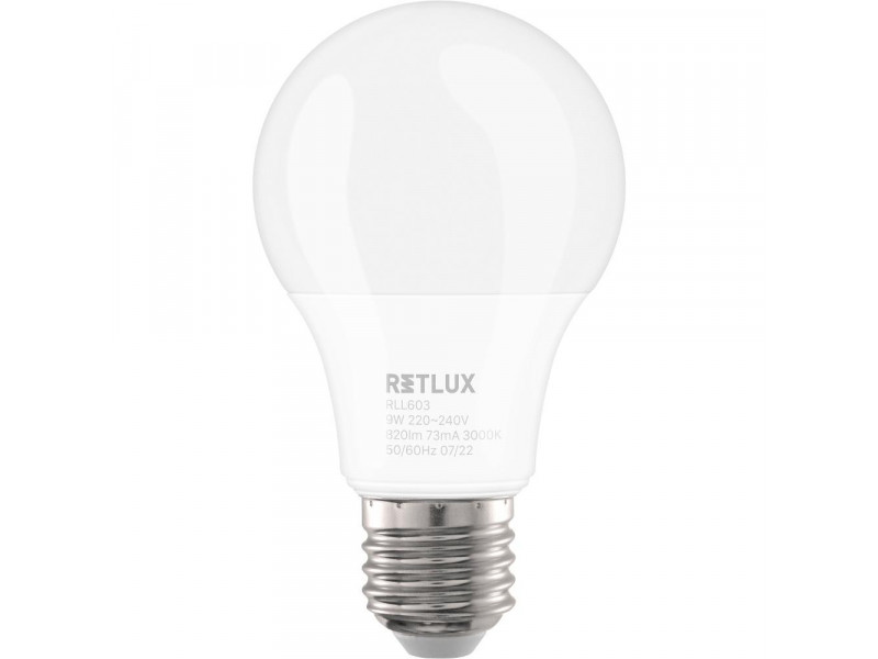 RLL 603 A60 E27 bulb 9W WW D RETLUX