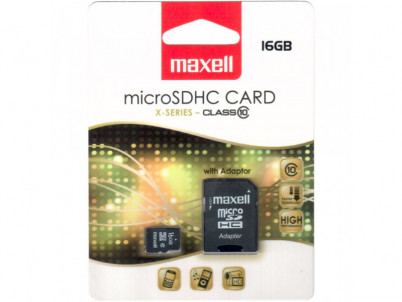 MicroSDHC 16GB CL10 + adpt 854717 MAXELL