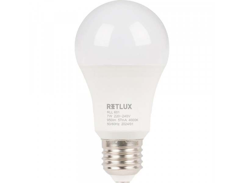 RLL 601 A60 E27 bulb 7W CW D RETLUX