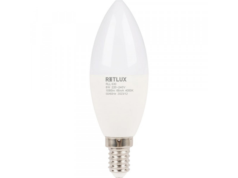 RLL 630 C37 E14 candle 8W CW D RETLUX