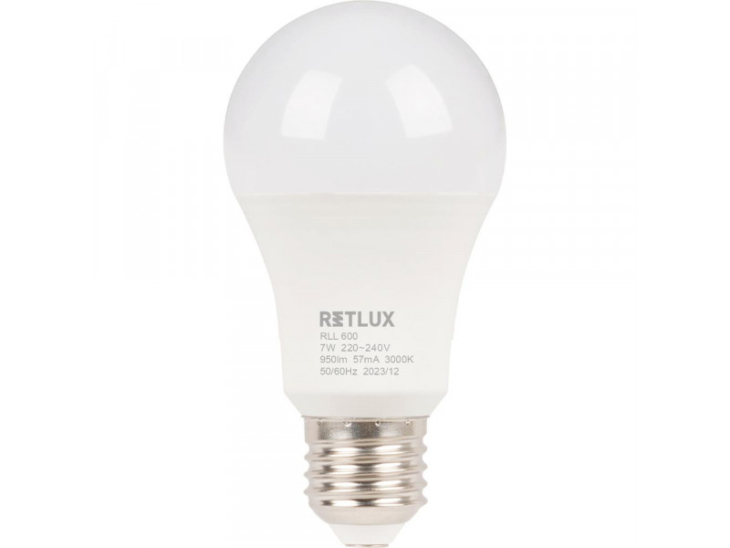 RLL 600 A60 E27 bulb 7W WW D RETLUX