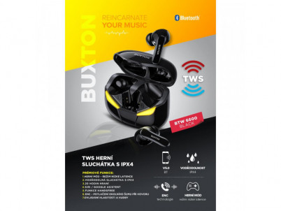 BTW 6600 BLACK TWS EARPHONES BUXTON