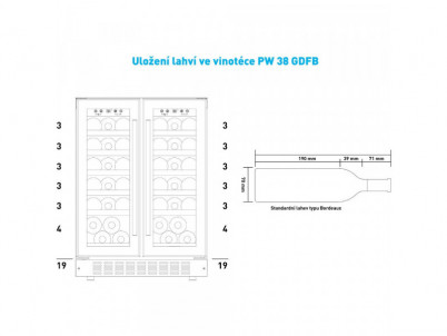 PW 38 GDFB dvojzónová vinotéka PHILCO