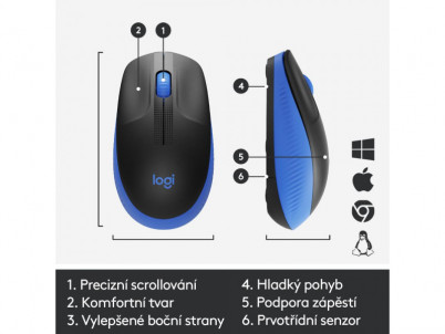 Wireless Mouse M190, Blue LOGITECH