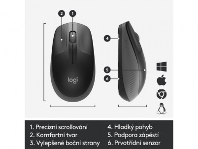 Wireless Mouse M190, Charcoal LOGITECH