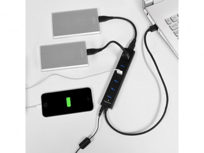 HUE-SA7BP HUB 4x USB 3.0 ALU CHARGING