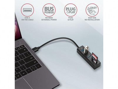 HMA-CR3A HUB 3xUSB-A microSD ALU USB 3.2