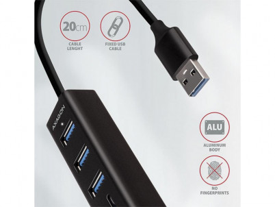 HMA-CR3A HUB 3xUSB-A microSD ALU USB 3.2