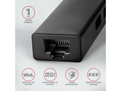 HMC-GL3A HUB 3xUSB-A RJ45 ALU USB 3.2