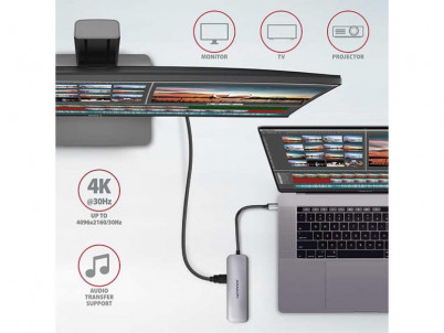 HMC-5 USB HUB 2xUSB-A HDMI microSD 100W