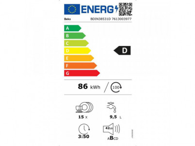 BDIN38531D umývačka riadu vstavaná BEKO
