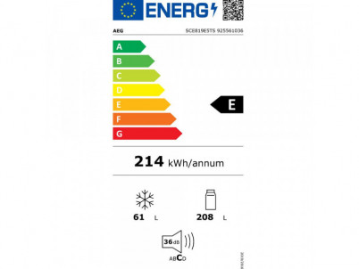 SCE819E5TS chladnička kombi vst. AEG + 5 rokov záruka na celý spotrebič