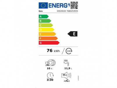 DIS 35020 umývačka riadu BEKO