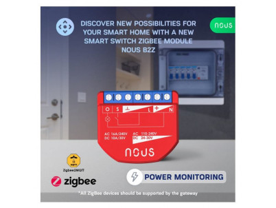 NOUS B2Z, ZigBee SMART Switch, prepínač (s mera)