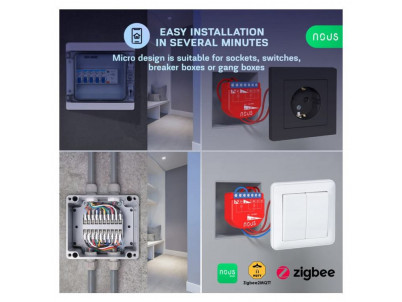 NOUS B3Z, ZigBee SMART Switch, prepínač (s mera)