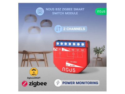 NOUS B3Z, ZigBee SMART Switch, prepínač (s mera)