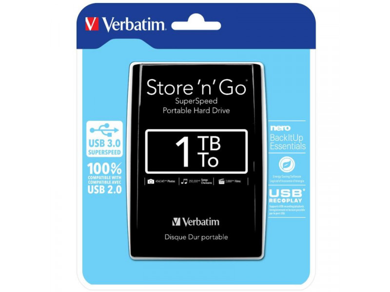 VERBATIM Store 'n' Go USB 3.0, Externý disk, 1TB b