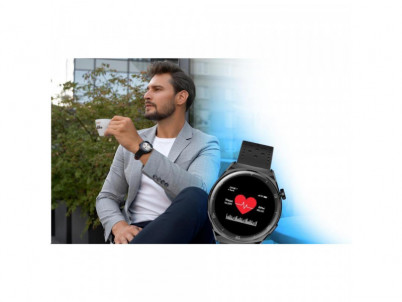 Smartwatch V12 Black leather GARETT