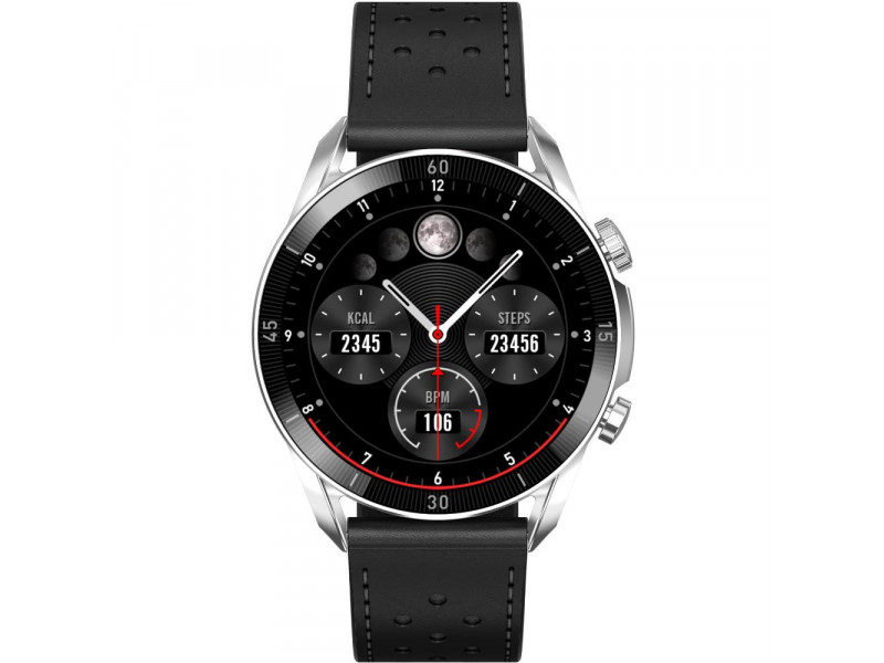 Smartwatch V10 Silver black leath GARETT