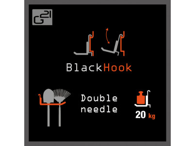 Závesný systém G21 BlackHook double needle 8 x 10 x 22 cm