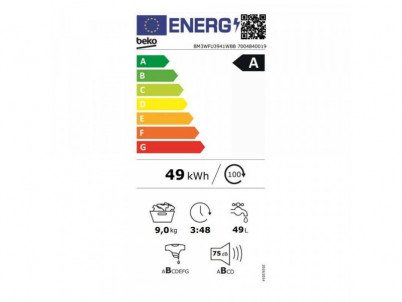 BM3WFU3941WBB Práčka spredu plnená BEKO