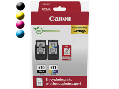 CANON Cartridge PG-510/CL-511 multipack + Papier