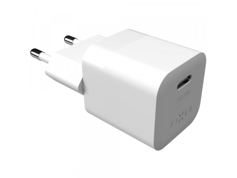 Mini adaptér,USB-C, 25W, biely FIXED