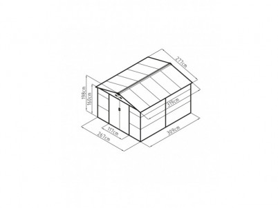 Záhradný domček G21 GAH 884 - 277 x 319 cm, šedý