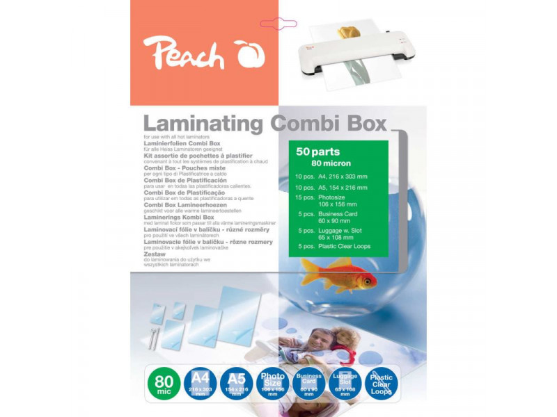 PEACH PPC500-001, Lamovací COMBI box, 50ks