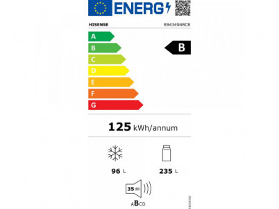 RB434N4BCB kombi chladnička HISENSE