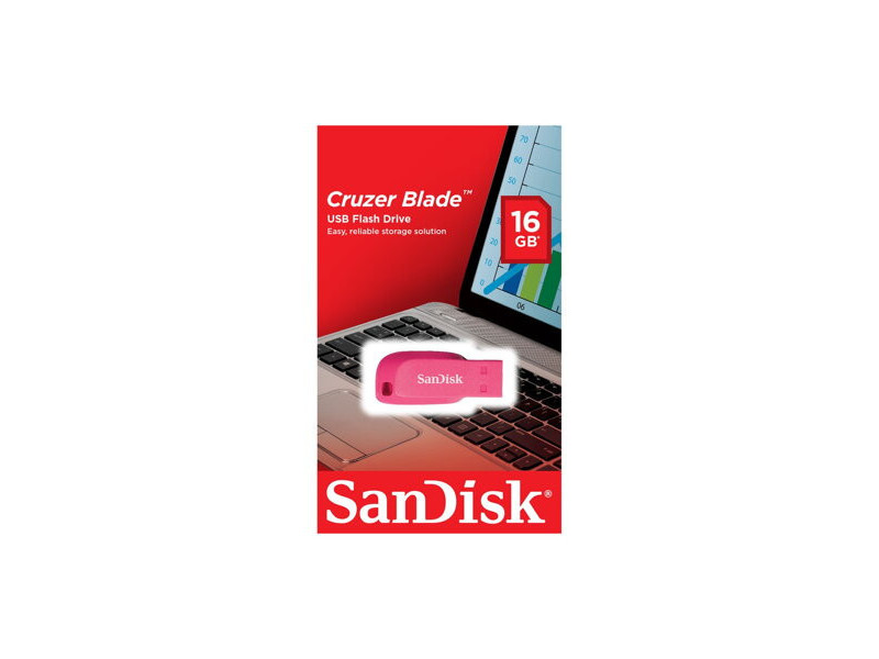 SanDisk USB Cruzer Blade 16GB, ružový